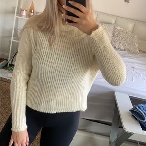 cream knit turtleneck sweater